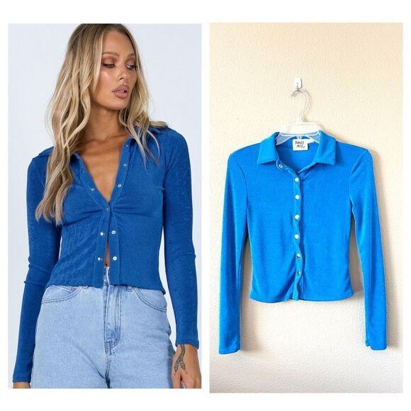 Princess Poly Elody Long Sleeve Button Front Top - Picture 1 of 8